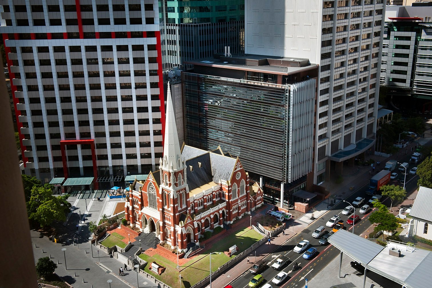 Albert Street Uniting Church from above